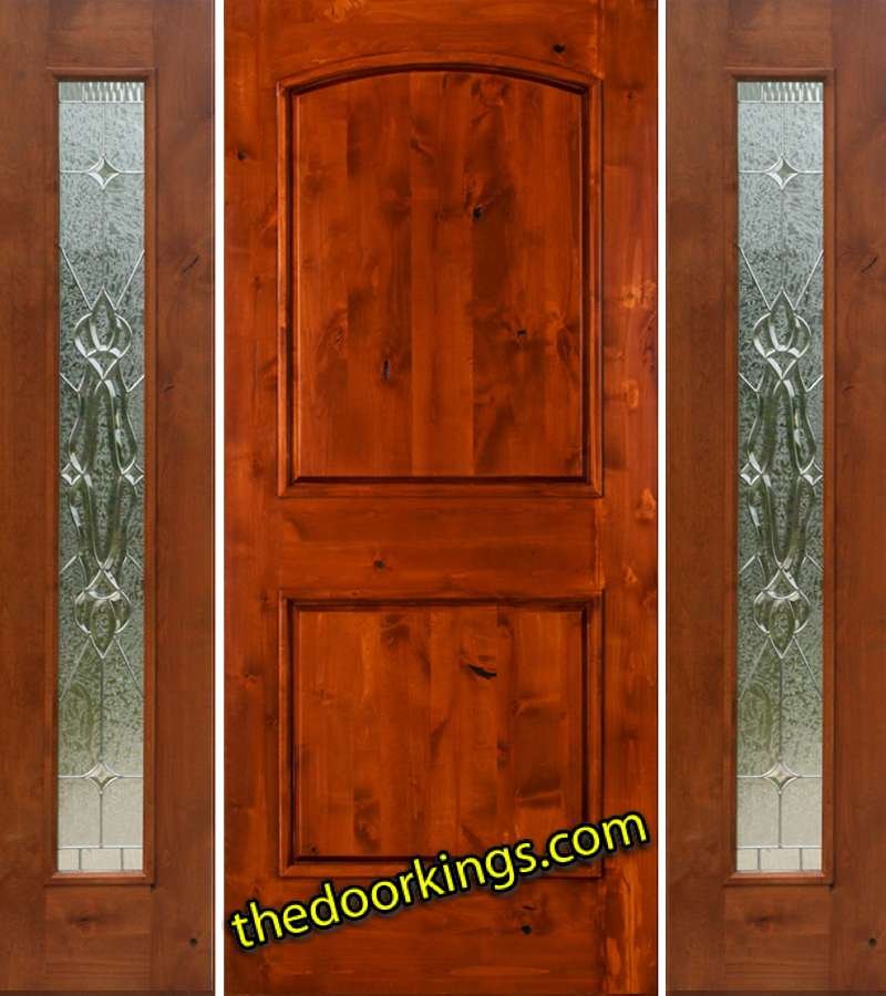 sw66 knotty alder wood door with two shannon sidelites